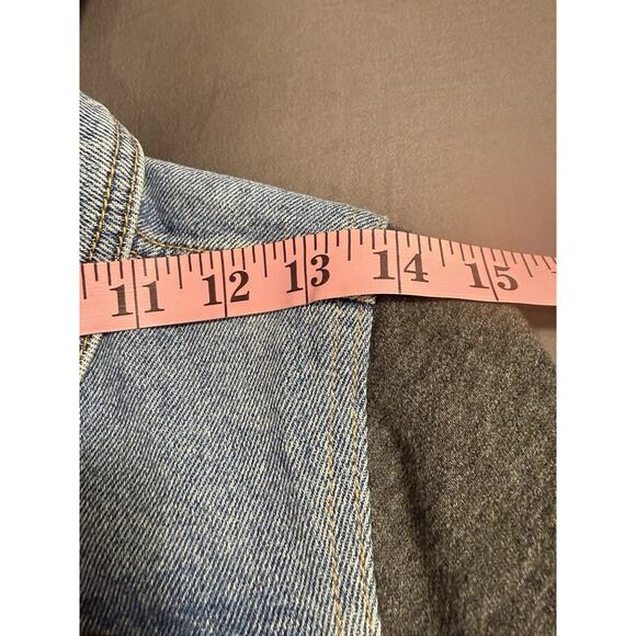 Abercrombie & Fitch Hollister Jean Jacket Sz Med Y2K Distressed - Picture 3 of 12